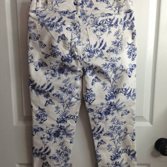 Talbots Printed 4P Slim Ankle Jean, Floral/Butterflies, Classic, Preppy, Boho. - Picture 2 of 6